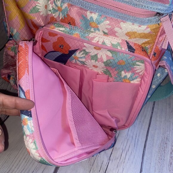 Matilda Jane Women’s Everything Packed Cooler Backpack Pink Blue Floral - Picture 4 of 13